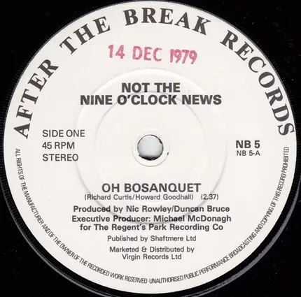 Not The Nine O'Clock News - Oh Bosanquet