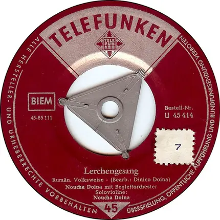 Noucha Doina Mit Begleitorchester - Einsamer Sonntag / Lerchengesang
