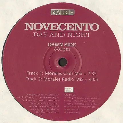 Novecento - Day And Night (Morales And Rapino Brothers Remixes)