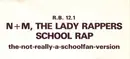 7inch Vinyl Single - N&M (The Lady Rappers) - School Rap
