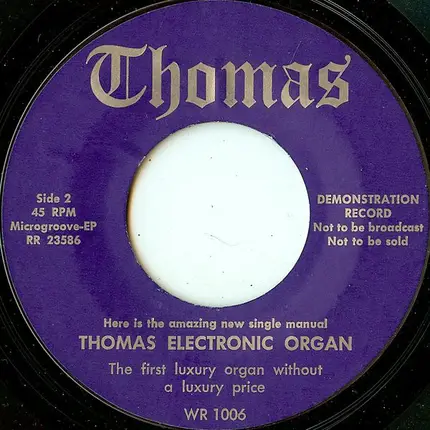No Artist - Here Is The Amazing New Single Manual Thomas Electric Organ