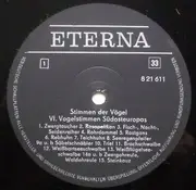 LP - No Artist - Stimmen Der Vögel Südosteuropas