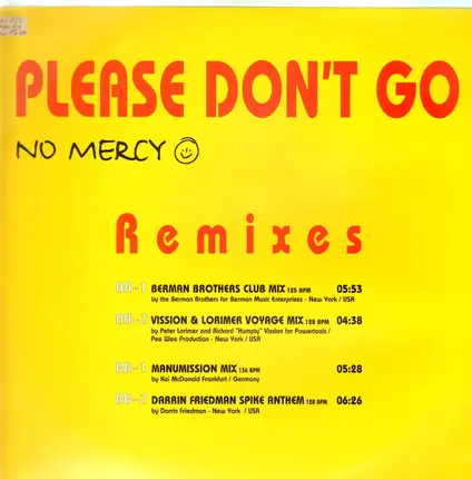 No Mercy - Please Don't Go (Remixes)