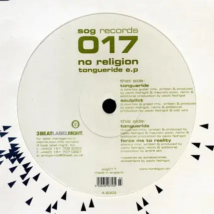 No Religion - Tongueride E.P