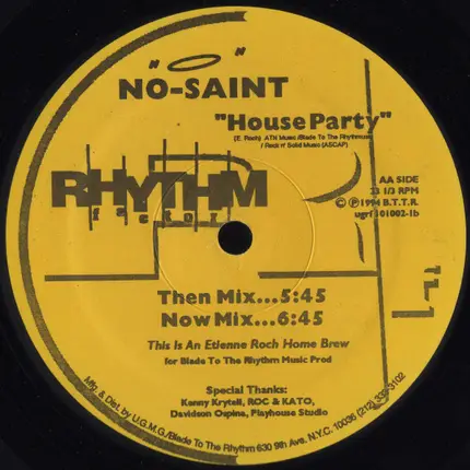 No-Saint - House Party / Organic Chants