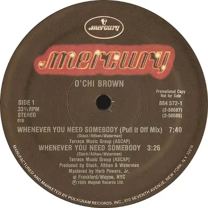 O'Chi Brown - Whenever You Need Somebody
