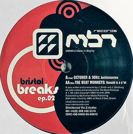 October & 30Hz / The Beat Monkeys - Bristol Breaks EP.02