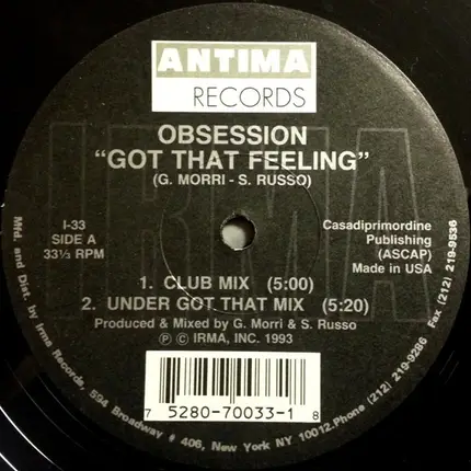 Obsession - Got That Feeling