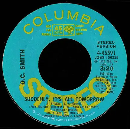 OC Smith - Suddenly, It's All Tomorrow