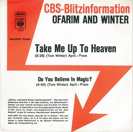 Ofarim & Winter - Take Me Up To Heaven / Do You Believe In Magic?