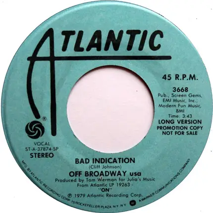 Off Broadway - Bad Indication