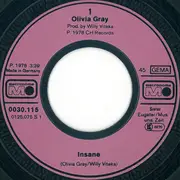 7inch Vinyl Single - Olivia Gray - Insane