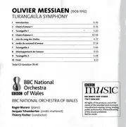 CD - Olivier Messiaen - The BBC National Orchestra Of Wales , Roger Muraro , Jacques Tchamkerten , Thier - Turangalîla Symphony