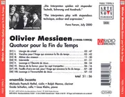 CD - Messiaen / ensemble incanto - Quatuor Pour La Fin Du Temps