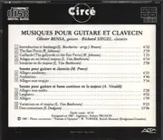 CD - Olivier Bensa / Richard Siegel - Musiques Pour Guitare Et Clavecin