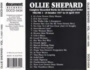 CD - Ollie Shepard - Complete Recorded Works In Chronological Order Volume 1 (28 October 1937 To 18 April 1939)