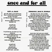 7inch Vinyl Single - Once And For All - Thinking Man's World - clear pressing
