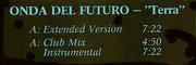 12inch Vinyl Single - Onda Del Futuro - Terra - promo white label