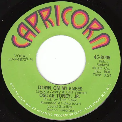 Oscar Toney Jr. - Down On My Knees / Seven Days Tomorrow