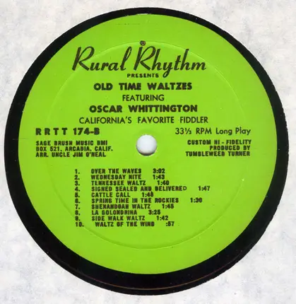 Oscar Whittington - Old Time Waltzes