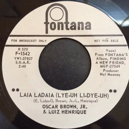 Oscar Brown Jr. & Luiz Henrique - Laia Ladaia (Lye-Uh Li-Dye-Uh)