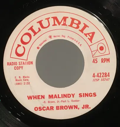 Oscar Brown Jr. - When Malindy Sings / Elegy (Plain Black Boy)