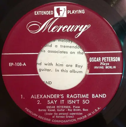Oscar Peterson - Plays The Irving Berlin Song Book