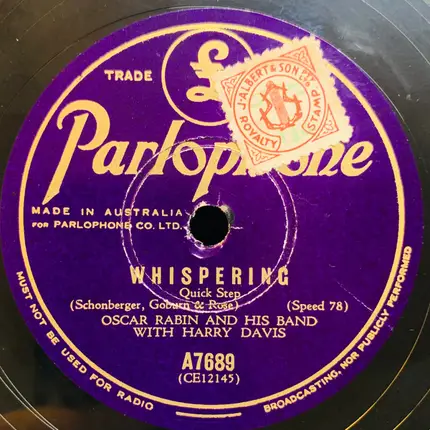Oscar Rabin And His Band With Harry Davis - Enlloro / Whispering