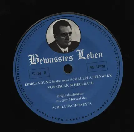 Oscar Shellbach - Einblendung in das neue shallplattenwerk von Oscar Schellback