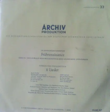 Oswald Von Wolkenstein - 11 Lieder