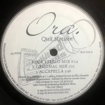 Ora - N.V.So / Quit Stressin'