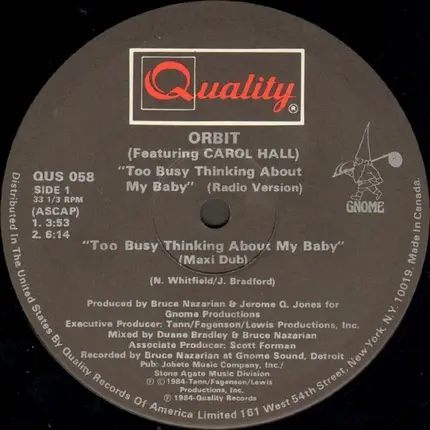 Orbit (feat. Carol Hall) - Too Busy Thinking About My Baby