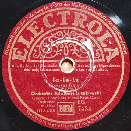 Orchester Adalbert Luczkowski - Es Spielte Einst Ein Leiermann / La-Le-Lu