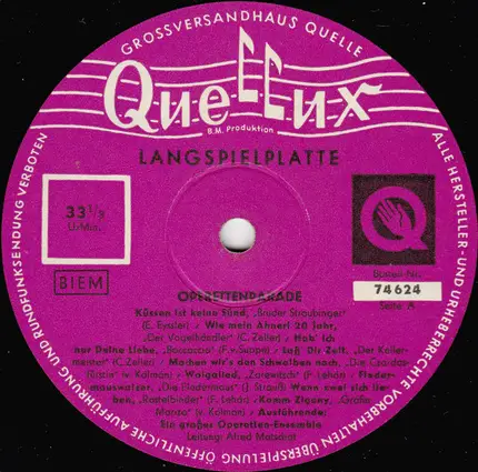 Orchester Alfred Matschat - Operettenparade