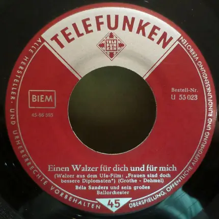 Orchester Béla Sanders - Illusion / Einen Walzer Für Dich Und Mich