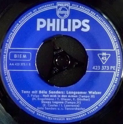 Orchester Béla Sanders - Langsamer Walzer 2. Folge