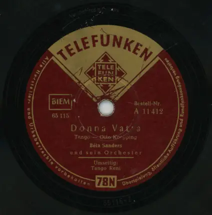 Orchester Béla Sanders - Tango Reni / Donna Vatra