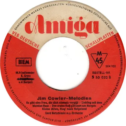 Orchester Gerd Natschinski - Verliebte Rhythmen / Jim Cowler-Melodien