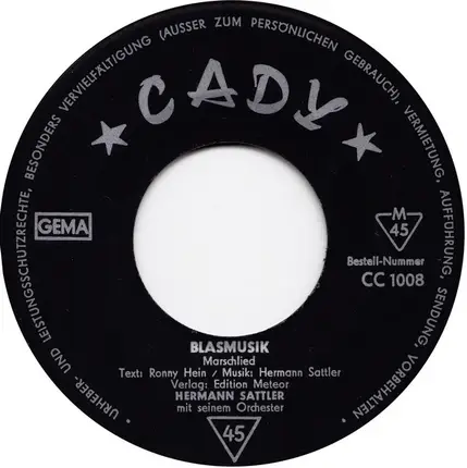 Orchester Hermann Sattler - Wenn Du Lust Hast, Komm Zum Kegeln / Blasmusik