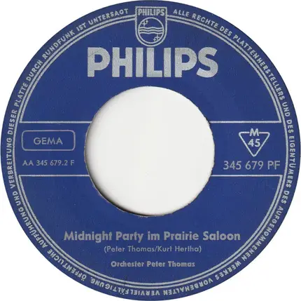 Orchester Peter Thomas - Shake Shake (Wenn Ich Dich Nicht Hätte) / Midnight Party Im Prairie Saloon