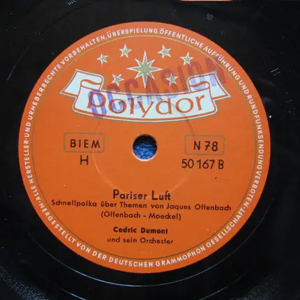 Orchestra Cedric Dumont - Feuerfest / Pariser Luft