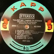 LP - Orchestra De Granados Directed By Jaime Jardin - Valentino Tangos In Stereo