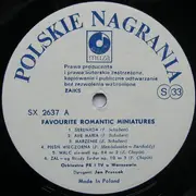 LP - Orkiestra Polskiego Radia , Jan Pruszak - Favourite Romantic Miniatures
