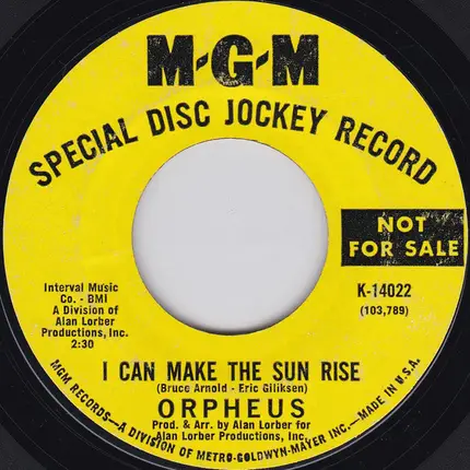 Orpheus - Brown Arms In Houston / I Can Make The Sun Rise