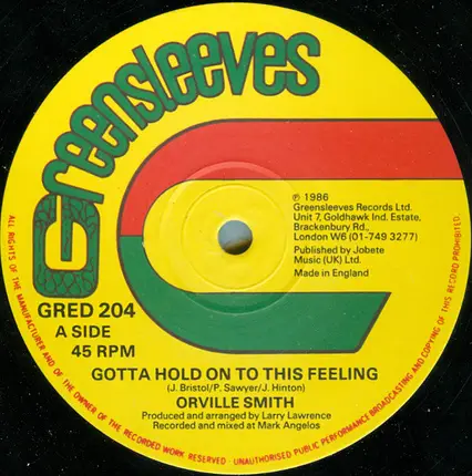Orville Smith - Gotta Hold On To This Feeling
