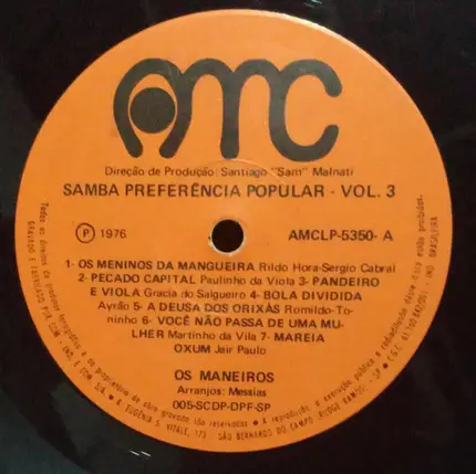 Os Maneiros - Samba Preferência Popular Vol. 3