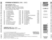 CD - Othmar Schoeck , Frieder Lang , Ruth Lang-Oester - Der Sänger Op.57