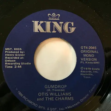 Otis Williams & The Charms - Hearts Of Stone/Gumdrop