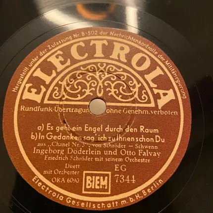 Otto Falvay , Friedrich Schröder Und Sein Orchester - Tango Érotique / Es Geht Ein Engel Durch Den Raum / In Gedanken Sag' Ich Zu Ihnen Zu Schon Du