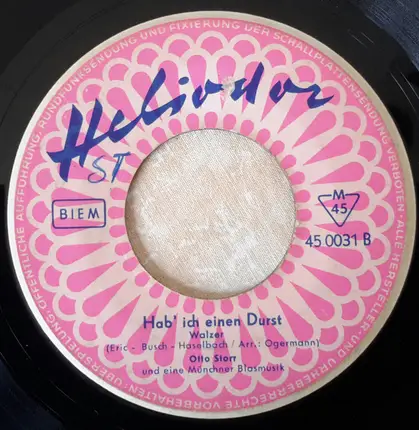 Otto Storr - Im Himmel Gibts Kein Bier / Hab' Ich Einen Durst